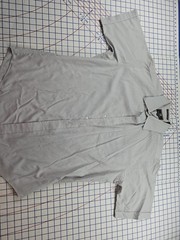Monsieur Givenchy Men Button Up Shirt Adult Short Sleeve Gray Striped Size 17
