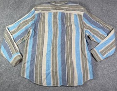 Tommy Bahama Button Down 100% Linen Striped Coastal Beach Nautical Men’s XL