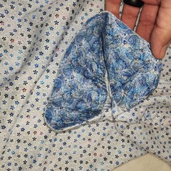MARCELLO Button Down Shirt Pattern Italian Fabric Men’s XXL Blue White
