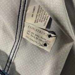 CON.STRUCT Button Down Shirt Mens L Navy Blue 4-Way Stretch Slim Fit Office