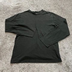 Old Navy Shirt Adult Medium Black Solid Basic Casual Cotton Long Sleeve Crew Tee