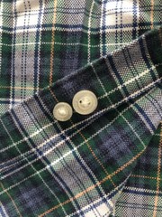 DANIEL CREMIEUX EUC Button-Down Blue Green White Gold Plaid Cotton XL