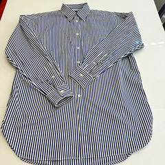 Polo Ralph Lauren Mens L/G Blue/White Striped Classic Cotton shirt quiet luxury