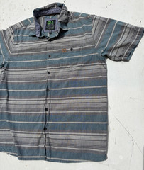 Men’s HippyTree Shirt Multicolor Button-Down L BOHO Striped City TIKI Beach Surf