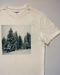 Goodfellow Mens Short Sleeve Graphic T-Shirt XXL White Pine Tree Snow Forest NEW