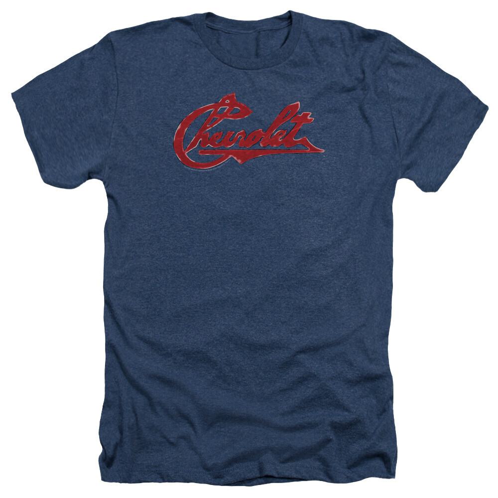 CHEVROLET SCRIPT DISTRESSED Licensed Adult Men’s Heather Tee Shirt SM-3XL