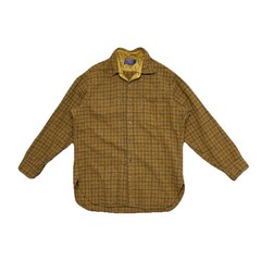 Pendleton Men’s Wool Tweed Plaid Button-Up Shirt Long Sleeve Brown/Blue XL
