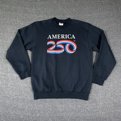 Bayside America 250 Anniversary Sweatshirt Adult Large Navy Blue 4th July USA