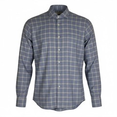 Miller Westby Mens Medium Blue Plaid LS Button Up Shirt Cotton Wool Blend