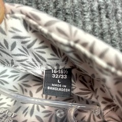 Van Heusen Flex Dress Shirt Mens Large 16-16.5 Geometric Slim Fit Stretch Formal