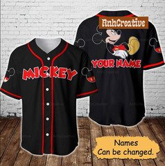 Personalized Mickey Mouse Baseball Jersey Mickey Baseball Shirt Disney Baseball