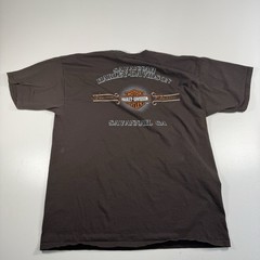 2012 Harley Davidson Savannah GA Flame Eagle Palm Tree Graphic T-Shirt Brown XL
