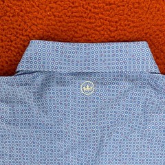 PETER MILLAR Mens MEDIUM Casa Nova Performance Polo Shirt Jersey Golf Blue Sea