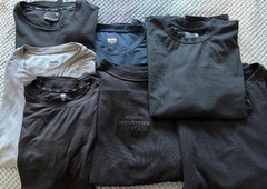 LOT OF SEVEN MEN’S T-SHIRTS, XL/Lg, Various Makers, Cotton/Poly blends