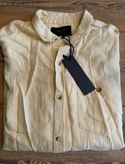 BNWT Rolla’s Men at Work Button Down, Yellow Herringbone Print Large