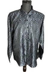 NEW Hi-Tie Jacquard Paisley Button Up Shirt Men’s 3XL Made W/Tie Material NWT