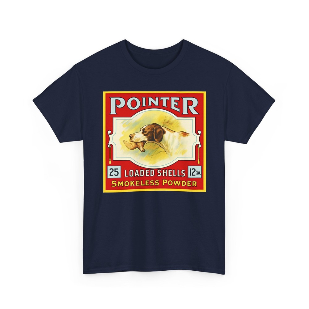 Pointer Loaded Shells Smokeless Powder Vintage Dog Quail Hunting Box Art T-Shirt