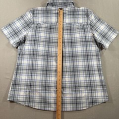 Duluth Sidewinder Short Sleeve Button Shirt Womens XL White Plaid Flex 45710