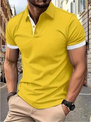 Men Polo Shirt Casual Summer Beach Fashion Golf Tee Top Tee Gym Fitness Fun Gift