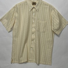 John Henry Short Sleeve Button Plaid Shirt Yellow Men Size XL