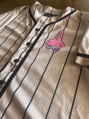 Nickelodeon Spongebob Patrick Star Baseball Jersey Adult Medium button up