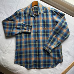 Robert Talbott Mens Plaid Button Down Shirt Medium Cotton Event Party Holiday