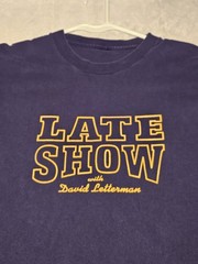 Vintage 90s Late Show with David Letterman TShirt XL Single Stitch Blue TV Promo