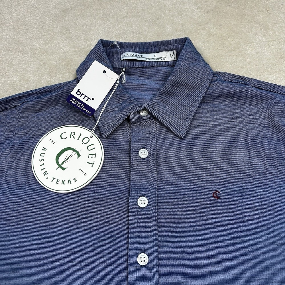 Criquet Brrr Performance Range Polo Shirt Men Small Cooling Wicking Lightweight