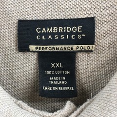 Cambridge Classics Performance Polo Shirt Mens XXL Brown Cotton Short Sleeve NEW