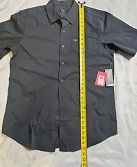 Kimes Ranch Men’s Coolmax Black Button-Down Shirt Size Large Short Sleeve Casual