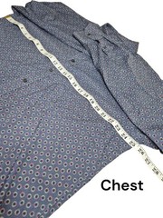 Bugatchi Men’s Long Sleeve Button Up Dress Shirt Blue Geometric Stretch Large