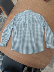 Chaps Easy Care Stretch Button Down Shirt – Men’s Large – Green White Plaid