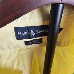 POLO RALPH LAUREN Blake Y2K Solid Yellow Button Down Men L USA Preppy Minimalist