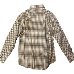 The Sporting Gent Midweight Button Down Shirt in Ivory/Olive Check Plaid new, L