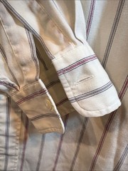 Dior Cream Long-Sleeve Dress Shirt with Purple & Blue Stripes 40” chest box PP