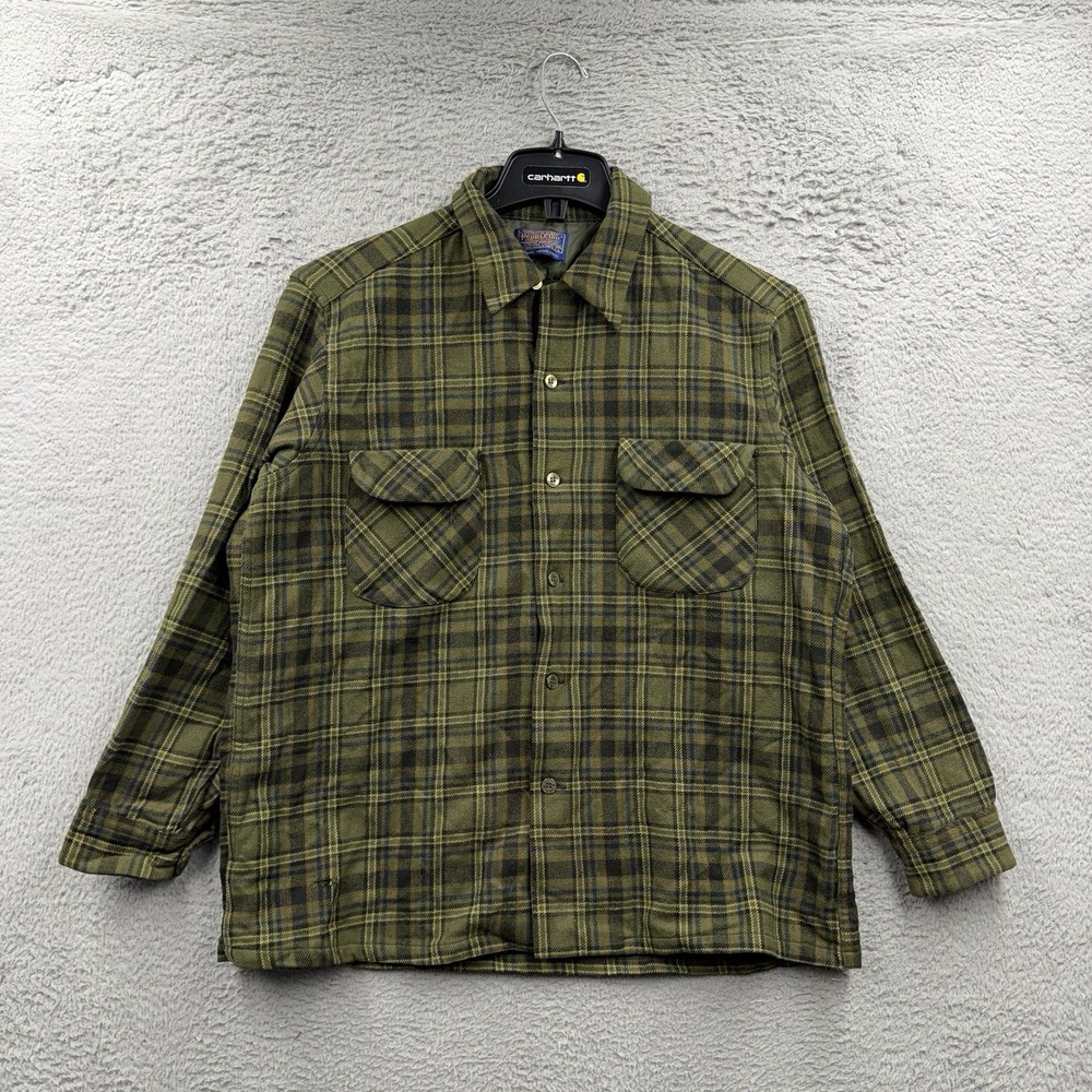 Pendleton Woolen Mills Plaid Long Sleeve 100% Virgin Wool Large Vintage Men’s