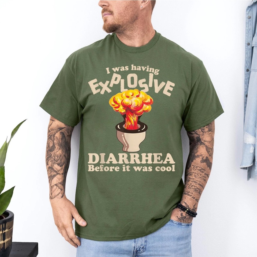 Funny Explosive Diarrhea Meme Graphic Tee Unisex Vintage Cotton Gift