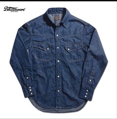 Popular! DELUXEWARE 7500 8oz Denim Work Shirt Size XL Made In Japan