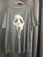 Bioworld Ghost Face 96 Gray Button-Up Jersey V-Neck Shirt Men’s XXL