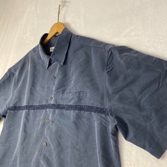 Quick Silver Edition Button Up Shirt Men’s Large Blue Rayon Blend Solid
