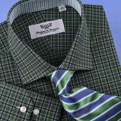 Forest Green Best Designed Gingham Check With Light Green Check Inner Lining