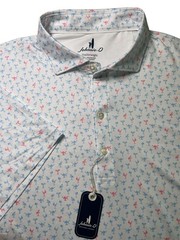 Johnnie O Featherweight Performance Men Pin Up Polo Golf Size M Martini $110 NWT