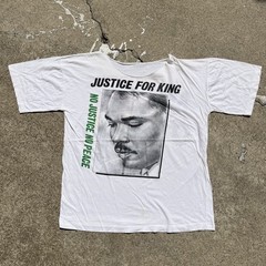 Vintage 90s Rodney King T Shirt No Justice No Peace LA Riots Black History
