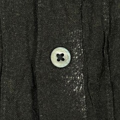 John Varvatos Pleated Crinkle Shirt Mens L Black Band Collar French Cuffs
