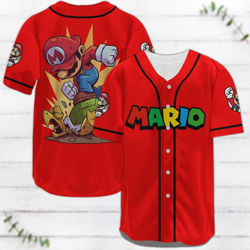 Super Mario Baseball Jersey Gaming Baseball Shirt Video Game Jersey Shirt For Me