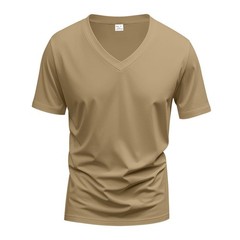 Summer solid color V-neck undershirt men’s short sleeve crew neck fashion top