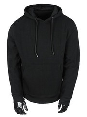 Hoodie Pullover Black Jacket Fleece Pull-Over Kangaroo Pocket SLIM FITTING Hoody