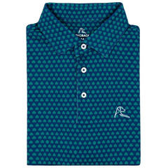 Rhoback Four Leaf Men’s Performance Polo – Short Sleeve Lucky Golf Shirt