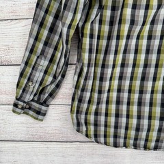 Carhartt S218 Classic Plaid Button Down Shirt Mens Small Green Black Gray Plaid