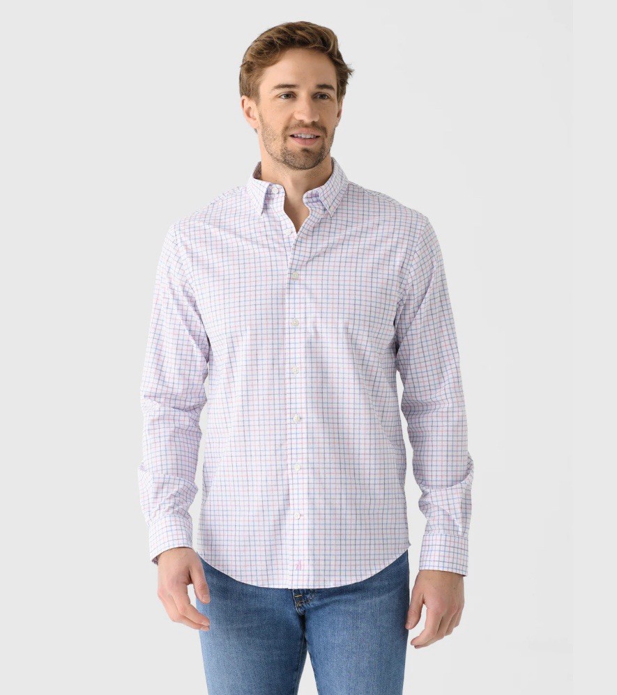 johnnie-O Paddock Performance Button Down Shirt Porto Pink Size: L NWT